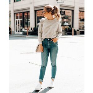 NWT Rococo Sand grey glitter sequin sweatshirt